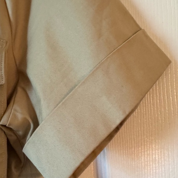 J. Crew Tie-waist shirtdress stretch twill Khaki snap button Size 12 NWT - Picture 8 of 10